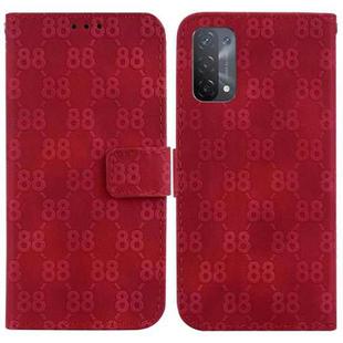 For OPPO A74 5G / A93 5G / A54 5G Double 8-shaped Embossed Leather Phone Case(Red)