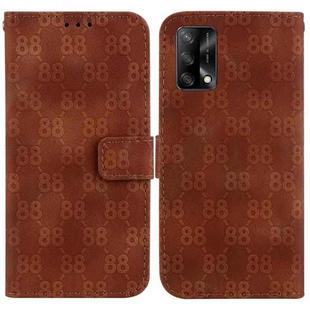 For OPPO A74 4G / F19 4G Double 8-shaped Embossed Leather Phone Case(Brown)