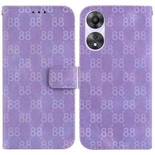 For OPPO A58 4G Double 8-shaped Embossed Leather Phone Case(Purple)