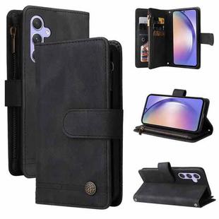 For Samsung Galaxy A54 5G Skin Feel Multi-Card Wallet Zipper Leather Phone Case(Black)