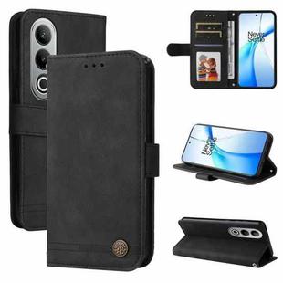 For OPPO K12 Skin Feel Life Tree Metal Button Leather Phone Case(Black)