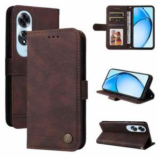 For OPPO A60 4G Global Skin Feel Life Tree Metal Button Leather Phone Case(Brown)