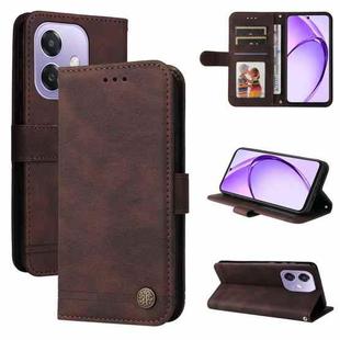 For OPPO A3x 4G / A3x 5G India Skin Feel Life Tree Metal Button Leather Phone Case(Brown)