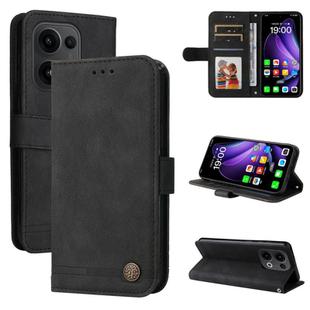 For OPPO Reno13 Global Skin Feel Life Tree Metal Button Leather Phone Case(Black)