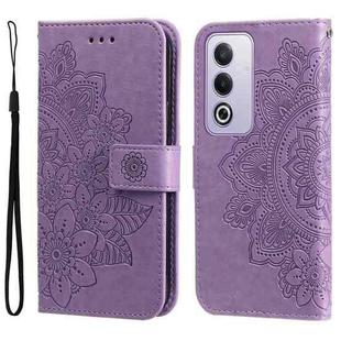 For OPPO A3 Pro 5G Global / India Seven-petal Flowers Embossing Leather Phone Case(Light Purple)