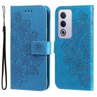 For OPPO A3 Pro 5G Global / India Seven-petal Flowers Embossing Leather Phone Case(Blue)