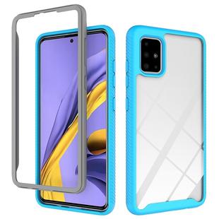 For Samsung Galaxy A51 5G Starry Sky Solid Color Series Shockproof PC + TPU Protective Case(Light Blue)