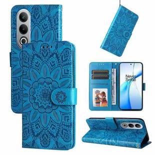 For OPPO K12 Embossed Sunflower Leather Phone Case(Blue)