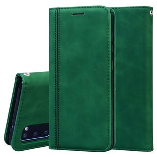 For Samsung Galaxy S20 Frosted Business Magnetic Horizontal Flip PU Leather Case with Holder & Card Slot & Lanyard(Green)