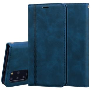 For Samsung Galaxy S20 Plus Frosted Business Magnetic Horizontal Flip PU Leather Case with Holder & Card Slot & Lanyard(Blue)