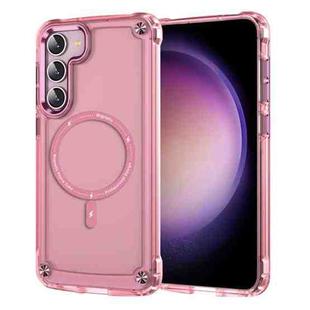 For Samsung Galaxy S23 5G Skin Feel TPU + PC MagSafe Magnetic Phone Case(Transparent Pink)