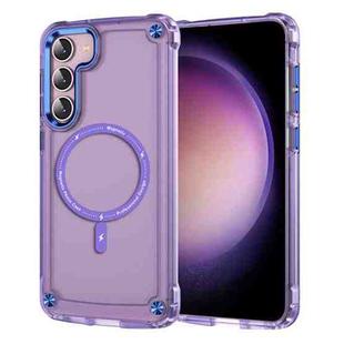 For Samsung Galaxy S23 5G Skin Feel TPU + PC MagSafe Magnetic Phone Case(Transparent Purple)