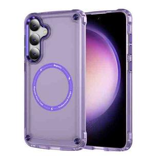 For Samsung Galaxy S24 5G Skin Feel TPU + PC MagSafe Magnetic Phone Case(Transparent Purple)