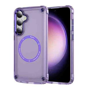 For Samsung Galaxy S25+ 5G Skin Feel TPU + PC MagSafe Magnetic Phone Case(Transparent Purple)