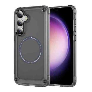 For Samsung Galaxy S25 5G Skin Feel TPU + PC MagSafe Magnetic Phone Case(Transparent Black)