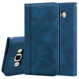 For Samsung Galaxy J5 (2016) / J510 Frosted Business Magnetic Horizontal Flip PU Leather Case with Holder & Card Slot & Lanyard(Blue)