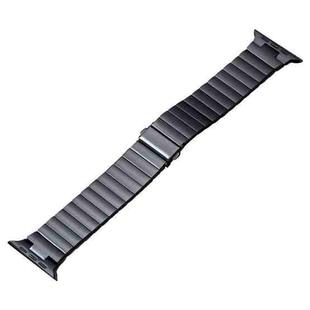 For Apple Watch Series 8 45mm Flat Buckle Stainless Steel Watch Band(Black)