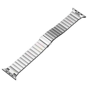 For Apple Watch Series 2 38mm Flat Buckle Stainless Steel Watch Band(Silver)