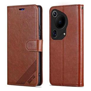 For Huawei Pura 70 Ultra AZNS Sheepskin Texture Flip Leather Phone Case(Brown)