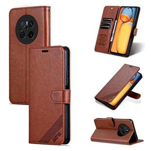 For Huawei Mate 70 AZNS Sheepskin Texture Flip Leather Phone Case(Brown)