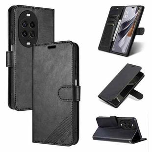 For Huawei nova 14 Pro 5G AZNS Sheepskin Texture Flip Leather Phone Case(Black)