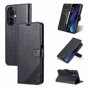 For OPPO K11x AZNS Sheepskin Texture Flip Leather Phone Case(Black)
