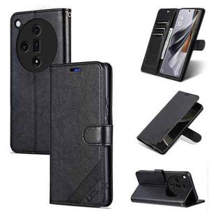 For OPPO Find X7 AZNS Sheepskin Texture Flip Leather Phone Case(Black)