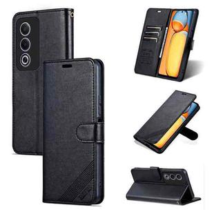 For OPPO A3 Energy / A3x 5G AZNS Sheepskin Texture Flip Leather Phone Case(Black)