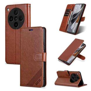 For OPPO Find X8 Pro AZNS Sheepskin Texture Flip Leather Phone Case(Brown)