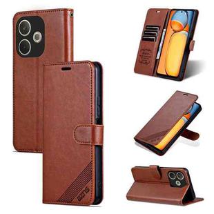 For OPPO A5 Energy / A5 Pro 5G Global AZNS Sheepskin Texture Flip Leather Phone Case(Brown)