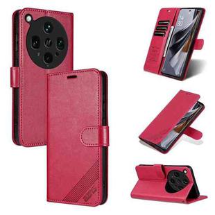 For OPPO Find X8 Ultra AZNS Sheepskin Texture Flip Leather Phone Case(Red)