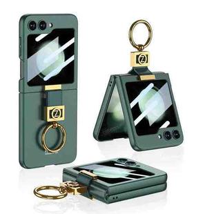 For Samsung Galaxy Z Flip5 GKK Ultra-thin Z Ring Holder PC Phone Case(Green)