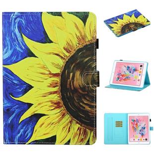 For iPad Air 2 Colored Drawing Stitching Horizontal Flip Leather Case with Holder & Card Slots & Sleep / Wake-up Function & Anti-skid strip(Sunflower)