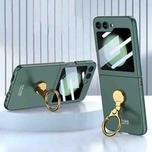 For Samsung Galaxy Z Flip5 GKK Ultra-thin Triaxial Ring Holder PC Phone Case(Green)