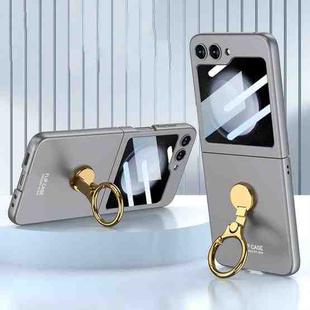 For Samsung Galaxy Z Flip5 GKK Ultra-thin Triaxial Ring Holder PC Phone Case(Grey)