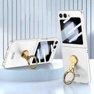 For Samsung Galaxy Z Flip5 GKK Ultra-thin Triaxial Ring Holder PC Phone Case(Silver)