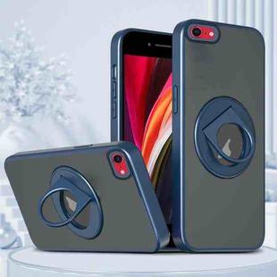 For iPhone SE 2022 / SE 2020 / 8 Rotating Ring Magnetic Holder Phone Case(Blue)