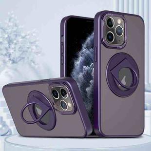 For iPhone 11 Pro Rotating Ring Magnetic Holder Phone Case(Purple)