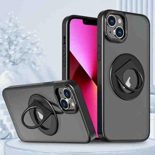 For iPhone 13 Rotating Ring Magnetic Holder Phone Case(Black)