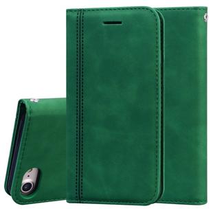 For iPhone SE 2022 / SE 2020 /  8 / 7 Frosted Business Magnetic Horizontal Flip PU Leather Case with Holder & Card Slot & Lanyard(Green)