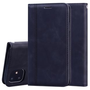 For iPhone 11 Frosted Business Magnetic Horizontal Flip PU Leather Case with Holder & Card Slot & Lanyard(Black)