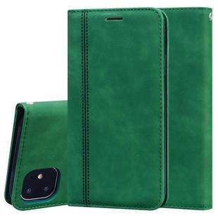 For iPhone 11 Frosted Business Magnetic Horizontal Flip PU Leather Case with Holder & Card Slot & Lanyard(Green)