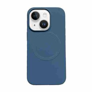 For iPhone 15 Plus Magsafe Magnetic Silicone Phone Case(Dark Blue)