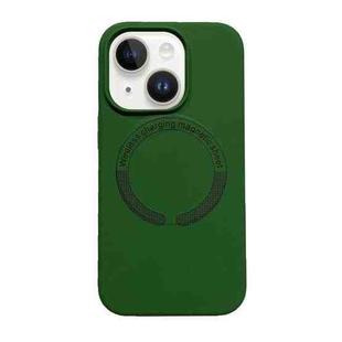 For iPhone 15 Magsafe Magnetic Silicone Phone Case(Green)