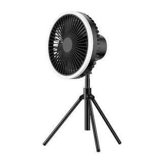 DQ216 10000mAh Outdoor Portable Liftable Swivel Head Camping Fan Tent Hanging Vertical Colorful Light with Remote Control(Black)