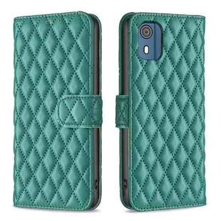 For Nokia C02 Diamond Lattice Wallet Flip Leather Phone Case(Green)