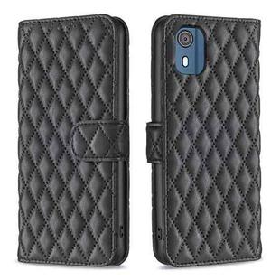 For Nokia C02 Diamond Lattice Wallet Flip Leather Phone Case(Black)