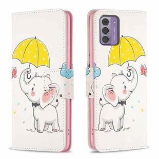 For Nokia G42/G310 Colored Drawing Leather Phone Case(Umbrella Elephant)