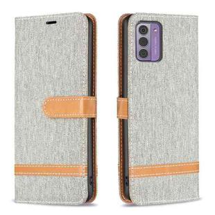 For Nokia G42/G310 Color Matching Denim Texture Horizontal Flip Leather Case(Grey)