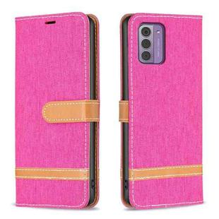 For Nokia G42/G310 Color Matching Denim Texture Horizontal Flip Leather Case(Rose Red)